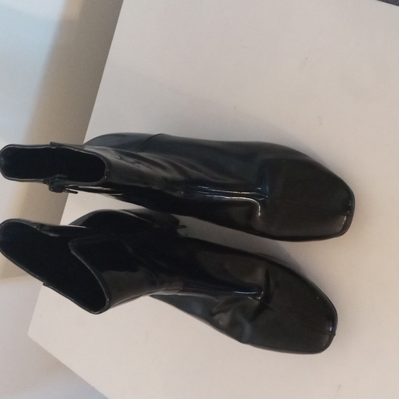 COPY - Women's Black Patent Leather Ankle Boots Booties Size 8 - Picture 2 of 13